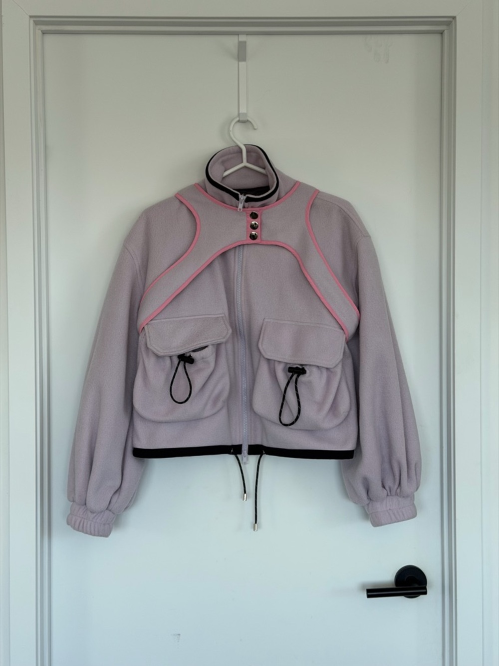 Women's Lavender Fleece Jacket with Pink Trim